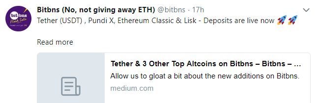 Bitbns Borsası Ethereum Classic, Tether, Pundi X ve Lisk’i listeliyor